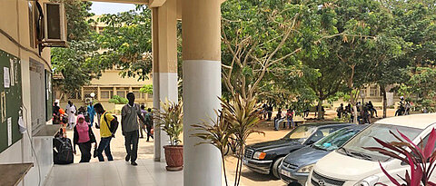 Blick auf den Campus der Universität Cheikh Anta Diop in Dakar im Senegal.