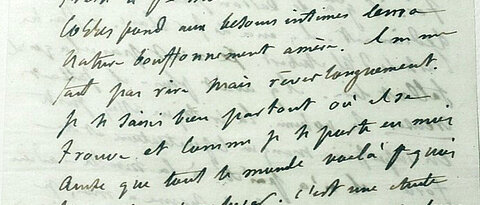 Ausschnitt aus einem Brief von Gustave Flaubert an Louise Colet